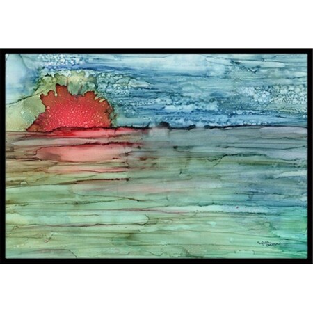 Carolines Treasures Abstract Sunset on the Water Indoor or Outdoor Mat- 18 x 27 in. 8984MAT